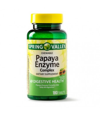 Spring Valley Papaya Enzyme Complex Tablets, 180 Ct