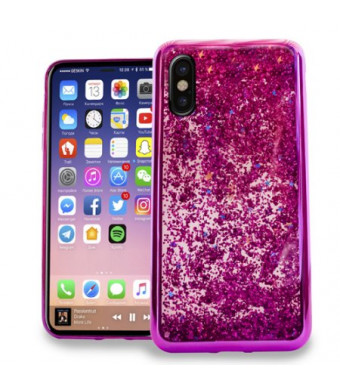 MUNDAZE Hot Pink Motion Glitter Chrome Case For Apple iPhone X Phone