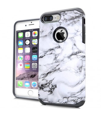MUNDAZE White Grey Marble Design Case For Apple iPhone 7 8 Phone