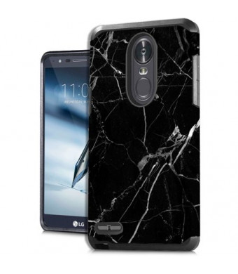 MUNDAZE Black White Marble Design Case For LG Stylo 3 Phone