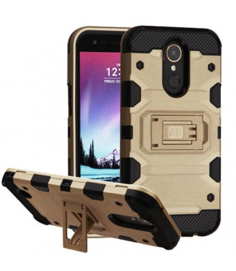 MUNDAZE Gold Defense Double Layered Case For LG Stylo 3 PLUS Phone
