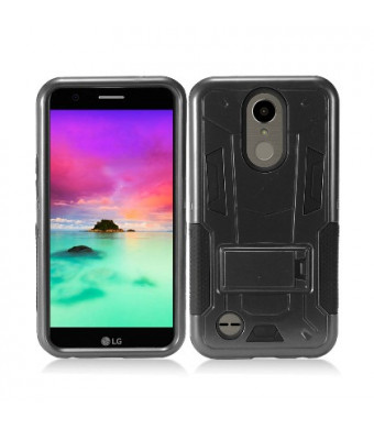 Black Contempo Tech Stand Case For LG K20 Plus / Harmony Phone