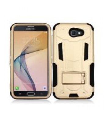 Gold Contempo Tech Stand Case For Samsung Galaxy J7 (2017) / J7V / Sky Pro Phone