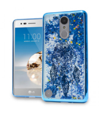 Blue Dreamcatcher Motion Glitter Chrome Case For LG Rebel 2 / K4 (2017) / LV3 Phone