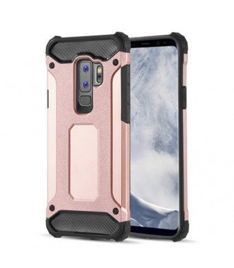 MUNDAZE Rose Gold Performance Double Layered Soft and Hard Shell Case For Samsung Galaxy S9 Phone