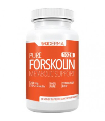 truDERMA Pure Forskolin 1020 Appetite Suppressant Natural Weight Loss Pills, 60 Ct