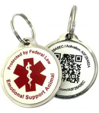 Pet Dwelling ESA NFC-QR Code ID Tag - Online Pet Profile - Instant Email Alert of QR Tag Scanned GPS Location