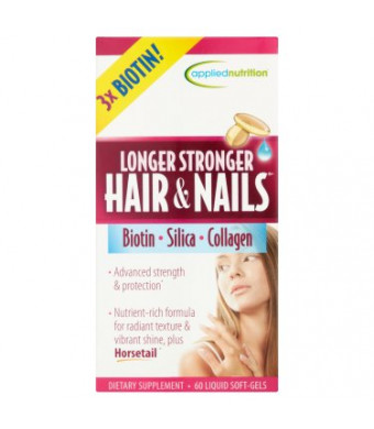 Applied Nutrition Longer Stronger Hair & Nails Liquid Soft-Gels, 60 count