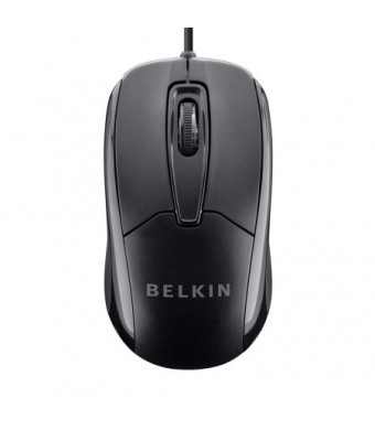 Belkin 3-Button Wired USB Optical Ergonomic Mouse with 5-Foot Cord