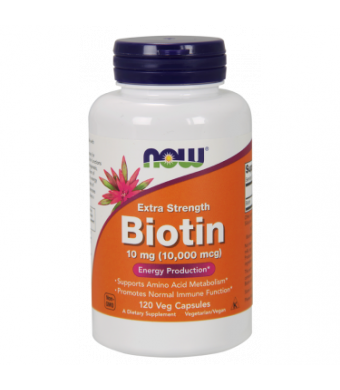 NOW Vegetarian Biotin Extra Strength, 10 mg, 120 Ct