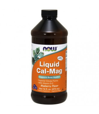 NOW Foods Vegetarian Liquid Cal-Mag Bone Health Support, Blueberry, 16 Fl Oz