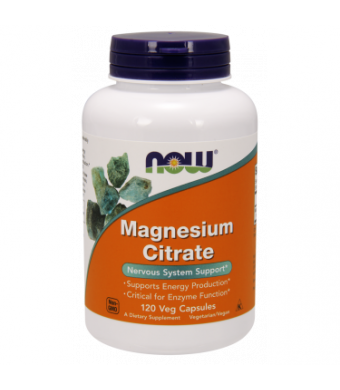 NOW Magnesium Citrate Vegetable Capsules, 120 Ct