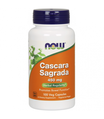 NOW Cascara Sagrada 450 mg Vegetarian Capsules, 100 Ct