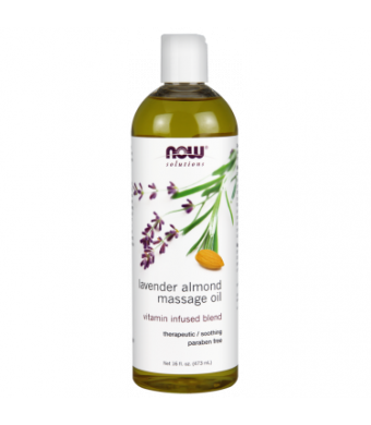 NOW Lavender Almond Massage Oil, 16 Fl Oz