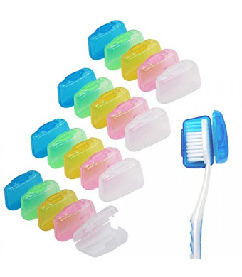 20 Pack Travel Toothbrush Head Covers, V-TOP Portable Toothbrush Pod Caps Case Protector for Home and Outdoor