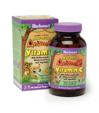 Bluebonnet Super Earth Rainforest Animalz Vitamin C Chews, Orange, 90 Ct
