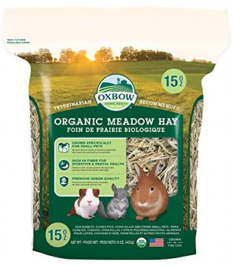 Oxbow Animal Health Organic Meadow Hay - All Natural Hay for Rabbits, Guinea Pigs, Chinchillas, Hamsters & Gerbils