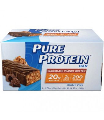 Pure Protein Bar, Chocolate Peanut Butter, 20g Proetin, 6 Ct