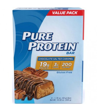 Pure Protein Bar, Chocolate Salted Caramel, 19g Protein, 6 Ct