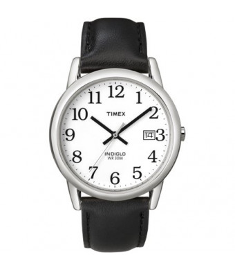 Timex Men's Easy Reader Watch, Black Leather Strap