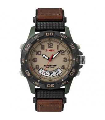 Timex Men's Expedition Combo Watch, Brown Nylon Strap