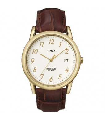 Timex Men's Easy Reader Watch, Brown Croco Pattern Leather Strap