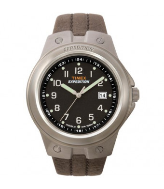 Timex Men's Expedition Metal Tech Watch, Brown Leather Strap