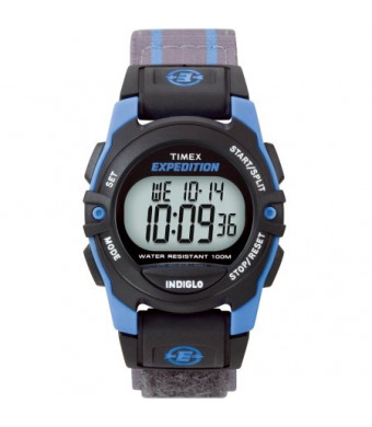 Timex Unisex Expedition Digital CAT Mid-Size Watch, Gray Stripe Fast Wrap Velcro Strap