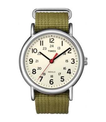 Timex Weekender Watch, Olive Nylon Slip-Thru Strap