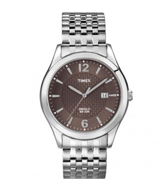 Timex Men's Woodcrest Drive Watch, Silver-Tone Stainless Steel Expansion Band