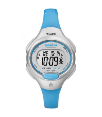 Timex Women's Ironman Essential 10 Mid-Size Watch, Blue Resin Strap