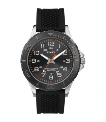 Timex Men's Taft Street Watch, Black Silicone Strap