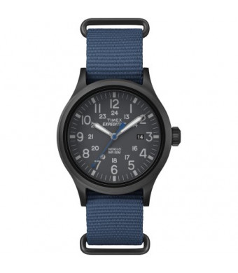 Timex Men's Expedition Scout Watch, Blue Nylon Slip-Thru Strap