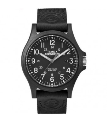 Timex Men's Expedition Acadia Black Watch, Leather/Nylon Strap