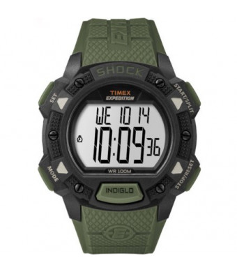 Timex Men's Expedition Base Shock Green/Black Watch, Resin Strap