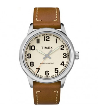 Timex Men's New England Cream Dial Watch, Tan Leather Strap