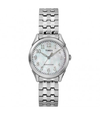 Timex Women's Briarwood Silver-Tone/MOP Watch, Stainless Steel Expansion Band