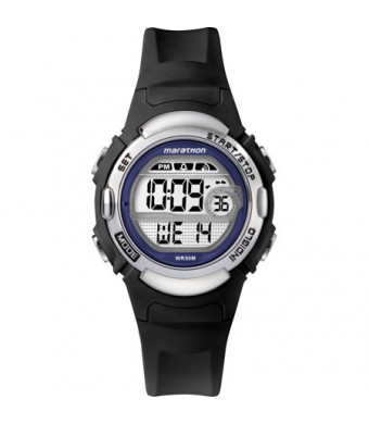 Marathon by Timex Women's Digital Mid-Size Black/Purple Watch, Resin Strap