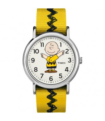 Timex Weekender Peanuts: Charlie Brown Watch, Nylon Slip-Thru Strap
