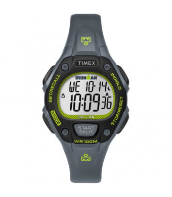 Timex Women's Ironman Classic 30 Mid-Size Gray/Lime Watch, Resin Strap