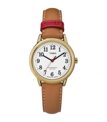 Timex Women's Easy Reader 40th Anniversary Tan/White Watch, Leather Strap