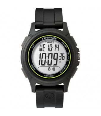 Timex Men's Expedition Baseline Digital CAT Black/Green Watch, Resin Strap