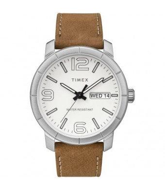 Timex Men's Mod 44 Tan/White Watch, Leather Strap