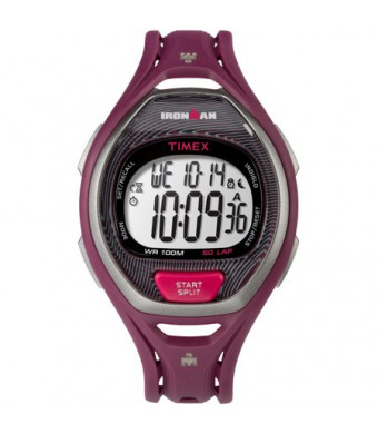 Timex Unisex Ironman Sleek 50 Full-Size Magenta/Black Watch, Resin Strap