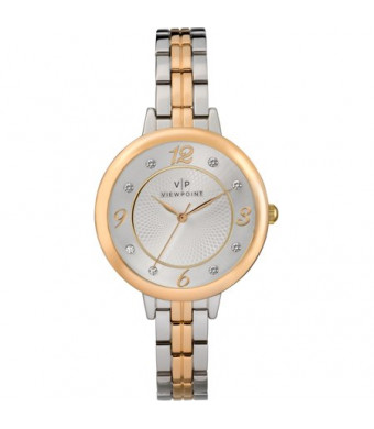 Viewpoint by Timex Women's 34mm Silver-Tone Dial Watch, Two-Tone Bracelet