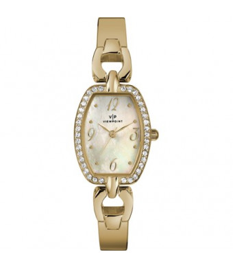 Viewpoint by Timex Women's 25mm Mother-of-Pearl Dial Watch, Gold-Tone Bracelet