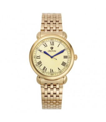 Croton Men's "Heritage" Goldtone Stainless Bracelet Watch with Champagne Dial