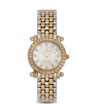 Croton Ladies Two Tone Quartz Watch with Mother of Pearl Dial & Diamond Markers
