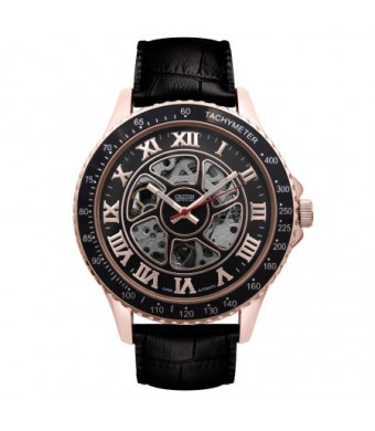 Croton Men's Black Imperial Automatic Strap Watch