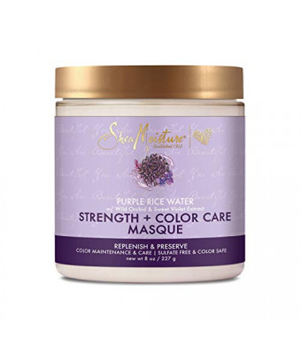 SheaMoisture Strength and Color Care Masque for Damaged Hair Purple Rice Water to Replenish and Preserve 8 oz